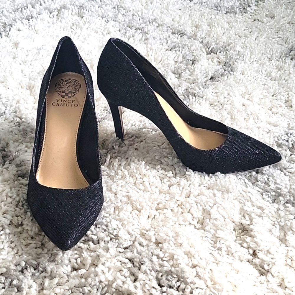 Vince Camuto Black Sparkly 4 inch High Heels